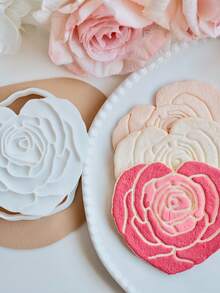 妈妈生日翻糖饼干模具 情人节母亲节快乐 爱心玫瑰造型压花压模 DIY烘焙工具 - 模具 - 查看 4