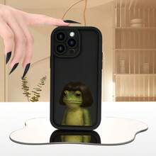 Una funda de teléfono con diseño de rana linda e interesante, una funda de protección personalizada simple y elegante, diseño a prueba de golpes y anticaídas, adecuada para todas las series de teléfonos , compatible con  17.17 Pro...17 Pro Max...17 Agua. 16.16 Pro...16 Pro Máx.16 más.. 15.15 Pro Max...15 Pro...15 más.. 14.14 Pro...14 más..14 Pro Max... 13.13 Pro...13 Pro Max...12.12 Pro...12 Pro Max...11.11 Pro...11 Pro Máx.XR.X.XS.XS máx.Se.MiNi, es un poco extraño, pero muy protector. - Negro 726 - Ver 3
