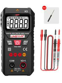 Digital Multimeter 4000 COUNTS, Automatic/Manual Mode Continuity Tester, VoltageDirect/Alternating Current Voltage Multifunction Tester, Voltage, Resistance - Multicolor - View 12