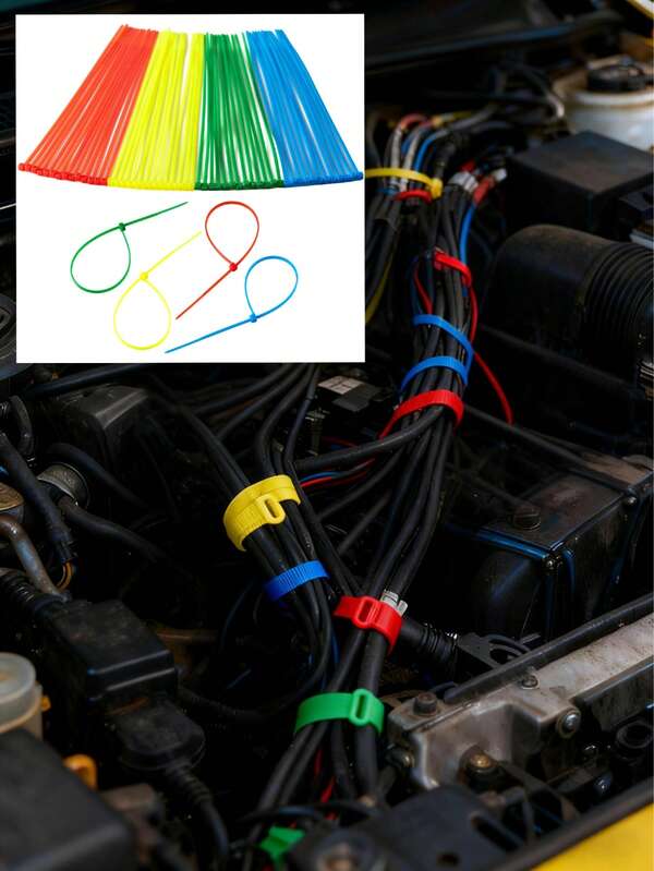 4 po/8 po/12 po 6 couleurs mélangées, attaches à glissière 120 par paquet, résistance à la traction de 70 livres, attaches autobloquantes en nylon blanc haute résistance