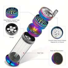 Spice Grinder 3-In-1 With 50pcs Pre-Rolled Cones Set,King Size Pre-Rolled Cones,Slow-Burning,Pre-Rolled Cones For Quick Filling, Grind Storage With Magnetic Cover, Classic Extra Large (110mm) Paper Cylinder For Herbs, Smoking Accessories,Party Supplies. Father's Day Gift. - 彩色 - 查看 9