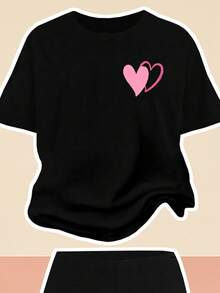 Girls' Clothes T-Shirt Two Pieces Set And Slim-Fit Elastic Bell-Bottom Pants, European And American Summer Set, Fashionable Multi-Color Suitable Daily Travel. - Black - View 6