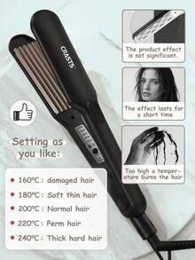 CRASTS Corn Silk Clip Board Pad Hair Root Top Perm Clip Fluffy Artifact, Perm Hair Top Flat Head, Corn Perm Device Large Board Face Inner Fluffy Wool Curl, Small Curl, Black