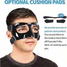 QK01 Nose Guard For Broken Nose Face Shield Masks For Soccer And Basketball Sports Adjustable For Adults And Teenagers Suitable For Men And Women - Black - View 5
