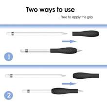 Ergonomics Grip Holder Silicone Protective Sleeve Cover For Apple Pencil 1st 2nd Generation IPad Pro 11'' 12.9'' 2021 2020 2018 Stylus Accessories Kits Black - 黑色 - 查看 4