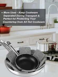 3pcs Non-Woven Fabric Heat Resistant Pot Holder Pads, Anti-Slip Printed Felt Coasters, Kitchen Tool Accessories - Multicolor - View 4