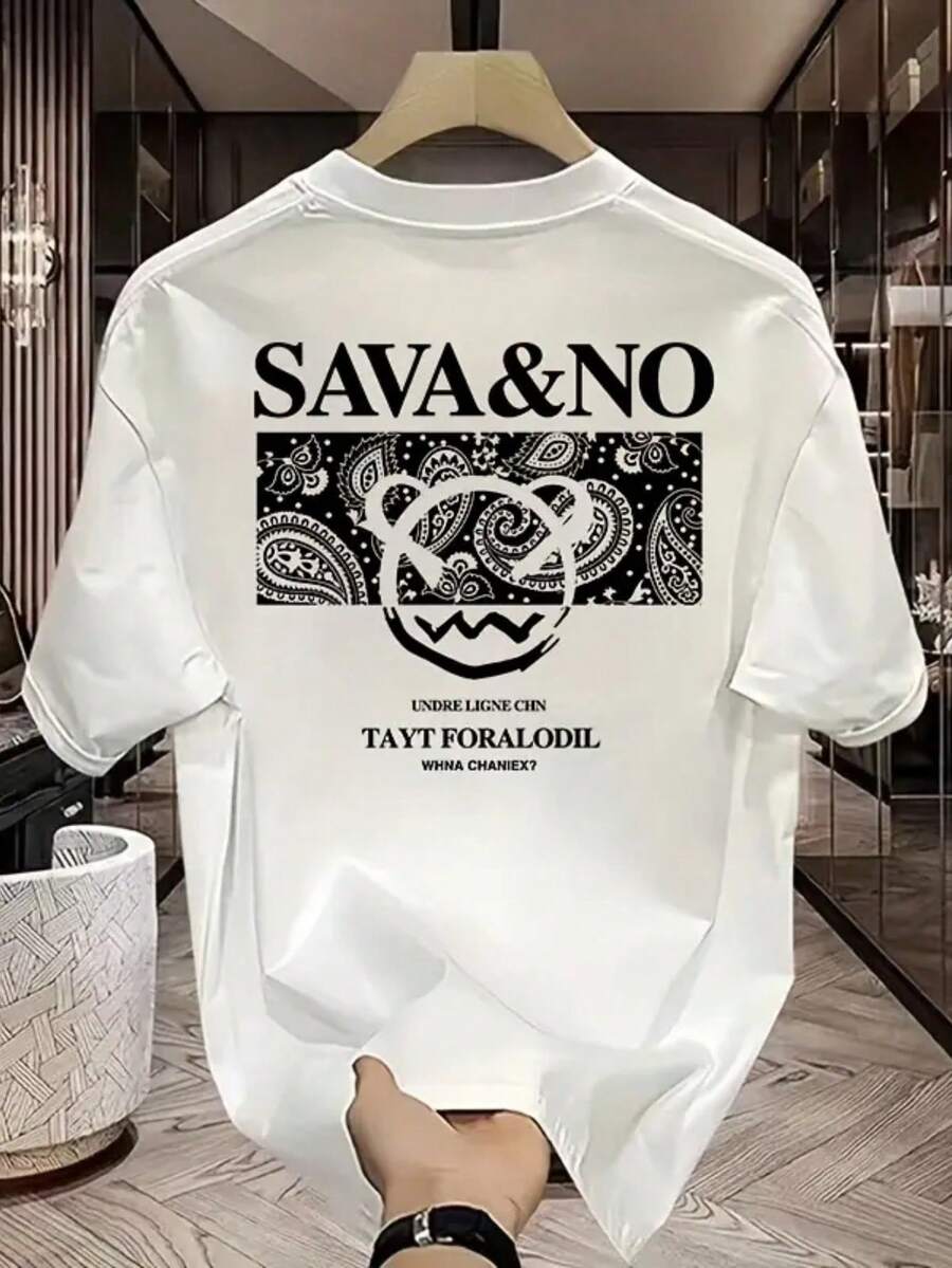 Camiseta Sava&No Carinha Camisa Blusa Unissex Masculino Feminino 100% Algodão Top Premium Street wear Lançamento Envio Imediato Varias Cores!! Plus Size - Branco - Visão 1