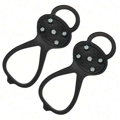 2 件/套户外 5 齿冰爪防滑鞋套，轻质雪地冰爪雪鞋钉适用于冰冷地面