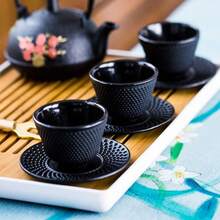 Hemoton Juego De 4 Tazas De Té De Hierro Fundido Estilo Retro Para Hogar Con Diseño Antiescaldado Resistente Al Calor Ideal Para Té Kung Fu - 1 - Ver 9