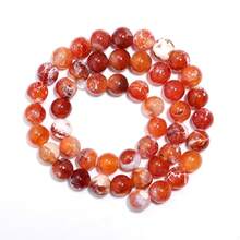 1 件天然红玛瑙珠，6 毫米/8 毫米/10 毫米，时尚手工 DIY 珠宝用品，适用于手链、项链、手机带、钥匙链，批发 - 紅冰花火瑪瑙 - 查看 10