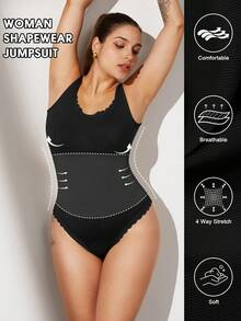 Plus Size Curve Woman Activewear Yoga Clothes Seamless Gym Sports High Support Moisture Wicking Workouts Breathable Outdoor Plus Size Curve - Black - View 5