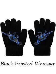 两双儿童秋冬户外运动手套，适合徒步、骑行、滑雪等运动，保暖舒适。可爱印花针织手套，男女童皆宜，防风防寒（适合4-10岁儿童）。 - 彩色 - 查看 4