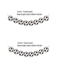 Sports Theme Decorative Paper Pull Flags, Football/Basketball/Baseball/Tennis/Volleyball Banners, Birthday Party Small & Large Insert Card Set, Team Gathering Atmosphere Scene Decoration Accessories, Suitable For Sports Fan Holiday Birthday Party Background Decoration Set