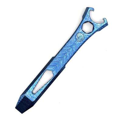 Titanium EDC Pry Bar Multi Tool Bottle Opener Compact Size EDC Multi Tool Crowbar Wrench Screwdriver, QG003