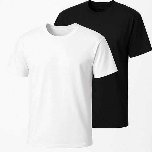 Kit 2 Camisetas Masculina Básica T-shirt Slim 100% Algodão
