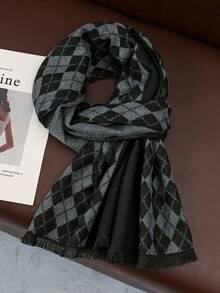 男士绅士风30*180厘米简约保暖围巾一条，适合商务、外出和日常搭配，秋冬季适用。