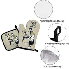 Customized Oven Gloves With Heat Insulation, Personalized Text & Photos, Non-Slip Oven Mitts For Friends & Family Kitchen Cooking, Baking, Grilling Gifts - Multicolor - View 5