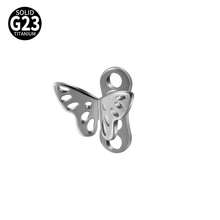1 PC F136 Titanium Dermal Anchor Butterfly Micro Dermal Anchor Skull Surface Piercings Skin Diver Piercing Body Jewelry 14g