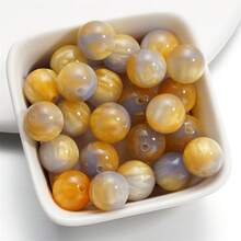 Double Color Cloud Resin Round Beads, Scattered Beads, Chinese Gilded Beads, High-End DIY Bracelet Bead Material Wholesale