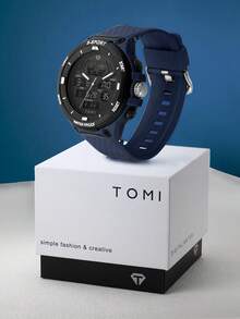 Reloj electrónico minimalista de movimiento dual TOMI, estilo americano, para niños/jóvenes/estudiantes, adecuado para la vida diaria y actividades al aire libre - Azul - Ver 6