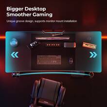 DLONGONE Gaming Desk 120 X 60cm, Computer Gaming Desk, Gaming PC Desk For Home Office, A Shaped Gaming Table With Cup Holder And Headphone Hook, Simple Assembly, Black - Black - View 4