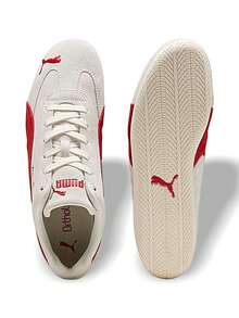 Puma Speedcat OG 女款运动鞋，吸汗透气保暖，百搭经典Logo，弹性好，易洗快干，适合运动户外跑步、日常穿着，米色/红色，货号：400986-49 - 米色/紅色 - 查看 5