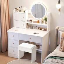 Tocador Multifuncional Que Incluye Espejo, lámpara Y Taburete - Tipo de Enchufe A USA (110-127V) - Ver 2