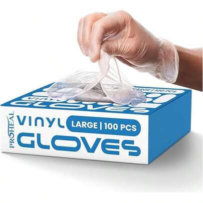ProHeal Transparent Vinyl Disposable Gloves Cooking And Home Cleaning Gloves - Powder Free And Latex Free Kitchen Gloves