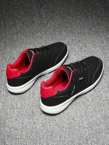 1双男士透气休闲运动鞋，时尚运动鞋，休闲鞋 - 黑色 - 查看 3