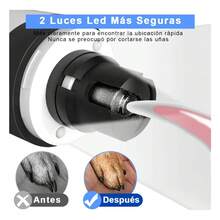 Portable Electric Nail File, Quiet Pet Nail File With Dual LED Light, Two Speeds, Suitable For Cats And Dogs. - White - View 3