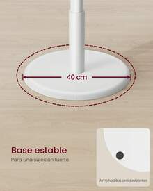 VASAGLE Perchero, Madera Maciza, en Forma de Árbol, 8 Ganchos para Chaquetas, Sombreros, para Pasillo, Ganchos y Barra de Soporte de Madera de Caucho, Blanco Nube,Regalo de Navidad - Blanco - Ver 4