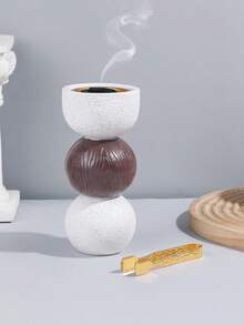 1 Piece/1 Set Modern Black-And-White Resin Cylinder Incense Burner, Which Combines The Functions Of An Exquisite And Stylish Bakhoor Burner And A Minimalist Bakhoor Holder. Mabkhara,Arabic Incense Holder - Multicolor - View 14