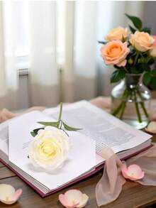 1pc/3pcs/10pcs (20.4 Inches Tall) Multi-Color Long Stem Artificial Silk Rose, Suitable For Wedding Centerpiece Decor, Valentine's Day, Anniversary Gifts, And Home Decoration - Multicolor - View 6
