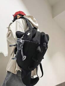 Shark Backpack, Large Size With Large Capacity (45x31x22cm), Creative Monster Backpack, Cartoon Backpack, New Style, Novel And Unique Backpack, School Backpack For Primary And Secondary School Students, Unisex, Suitable For Students, Travel Backpack With Large Capacity. - 黑色 - 查看 3