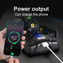 2025 30W Super Bright Headlamp 200000LM Ultra Powerful LED Headlight Zoom Outdoor Work Head Flashlight Waterproof Fishing Head Lamp