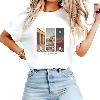 Camiseta AL-Geria TH-Ree Gates Sahara220 g C-AmiS-eta de aL-Godón "Weekend" de - HOMBRE - MUJER - Para un look relA-Jado - Apta para todo tipo de perS-onas, ya sean mujeres o hombres - Tejido duradero de alta C-Alidad apto para todo tipo de prendas, suave al tacto pero duradero - Tops transpirables - Conjuntos de otoño para mujer - Conjuntos de vaC-Aciones para mujer - Disfraz de Halloween para mujer