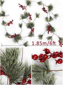 1 件圣诞铁丝红浆果藤蔓，适用于圣诞装饰、房间装饰、家居装饰、楼梯装饰 - 彩色 - 查看 3