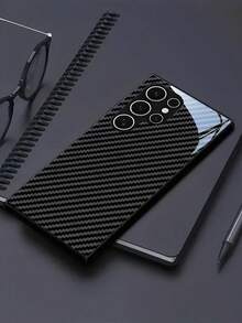 Carbon Fiber Texture Tempered Glass Phone Case Suitable For Compatible With Iphone 17,16, 15, 14, 13, 12, 11, PRO MAX,PRO,PLUS,17Air, Galaxy S25/S24/S23/S22/S21Ultra/FE/Plus/,A71/56/55/54/53/52/36/35/34/32/26/25/24/23/16/15/14/06/A05,Fashion Creative Design New Mobile Phone Case - Nhiều màu - Xem 1