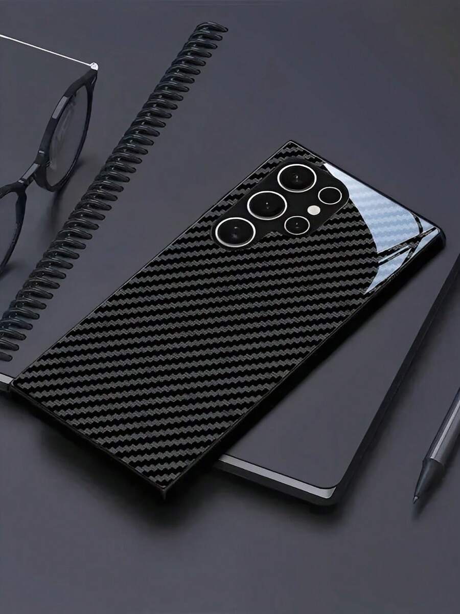 Carbon Fiber Texture Tempered Glass Phone Case Suitable For Compatible With Iphone 17,16, 15, 14, 13, 12, 11, PRO MAX,PRO,PLUS,17Air, Galaxy S25/S24/S23/S22/S21Ultra/FE/Plus/,A71/56/55/54/53/52/36/35/34/32/26/25/24/23/16/15/14/06/A05,Fashion Creative Design New Mobile Phone Case - Nhiều màu - Xem 1