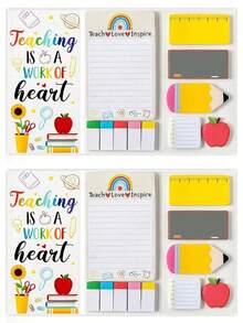 1 قطعة مذكرة لحفلة عيد المعلم، كل منها 40 صفحة (إجمالي 440 صفحة)، هدية الحفلة، مذكرة كرتونية، طقم مذكرات، مذكرة لاصقة مخصصة للمعلم، طقم ملصقات مكتبية، هدية عيد المعلم - متعدد الألوان - مشاهدة 11