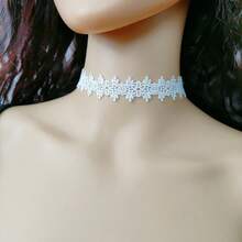 1pc Lace & Pearl Choker Necklace, Gentle Elegant Collar Necklace Chain Suitable For Daily Wear, Vacation, Wedding