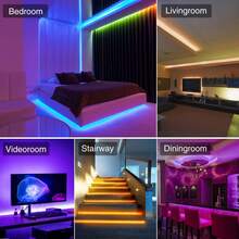 100FT Bluetooth LED Strip Lights, RGB Color Changing Led Strip Lighting With Remote And Smart APP Control, Music Sync Rope Lights Via Bluetooth For Kitchen, TV, Room Decor - View 8