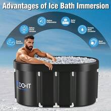 Upgrade 129 Gal XL Large Oval Ice Bath Tub For Athletes Collapsible Cold Plunge Tub - Multiple Layered For Post-Exercise Recovery Portable Bathtub For Home Gyms Indoor Outdoor Use - màu đen - Xem 2