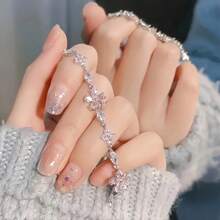 1 Piece - Elegant Pink Cherry Blossom Bracelet, Women's Fashion Cute Exquisite Cube Petal Adjustable Bracelet - Hồng - Xem 6
