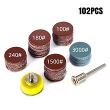 3Set (102pcs/Set)  25mm Mini Sanding Discs Hook Loop Backing Pad 1/8 Polishing Kit - Burgundy - View 2