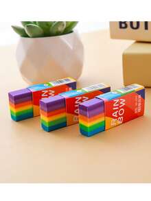 1/5/10/20 彩虹橡皮擦，超干净无残留 2B 手柄橡皮擦，适用于绘画和书写，是艺术学生在学校使用的理想选择，也是返校用品，完美的圣诞节和万圣节礼物，学校用品，派对礼品袋填充物。 - 彩色 - 查看 2