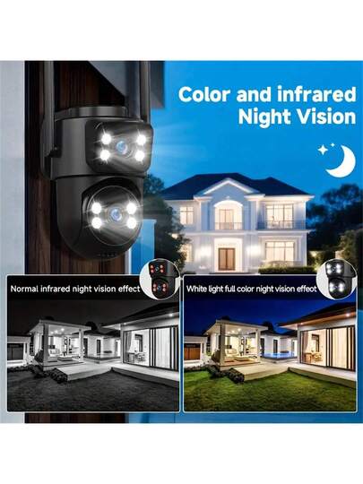 1440P HD Dual Lens Slimme Home Surveillance Camera, 355° Rotating Wireless Security Indoor Outdoor Supports 2.4G/5G WiFi, AI Human Tracking, Night Vision Two Way Audio, Multi Sharing, Real Time Alerts, USB Power Supply, Security. view 10