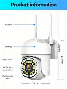 MOREKA Cámara de vigilancia universal para interiores y exteriores de 2 MP, rotación de 360°, visión nocturna a color con luz cálida, cámara PTZ para exteriores resistente al agua IP66, reducción de ruido 2D/3D, monitoreo remoto mediante aplicación móvil. - JK002 - Ver 2