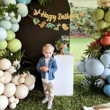 恐龙主题派对装饰 恐龙横幅 绿色生日快乐横幅 男孩生日横幅 恐龙派对用品 - 均碼 - 查看 8