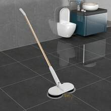White Cordless Electric Mop 150rpm Electric Spin Mop For Hardwood Tile Floor 4 Pads 60Min Runtime 2000mAh Power Mop Lightweight Adjustable Lever - 1 - 查看 9